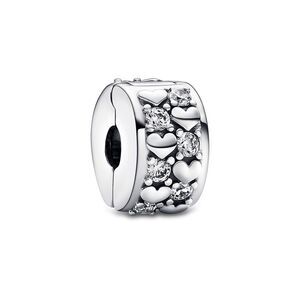 Pandora Moments Silver Cz Infinite Hearts Sparkling Clip Charm